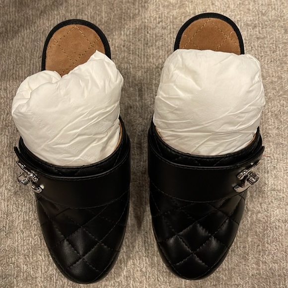 Authentic Chanel mules.  Black leather.  New with original box.  Women’s size 5. - Picture 2 of 9